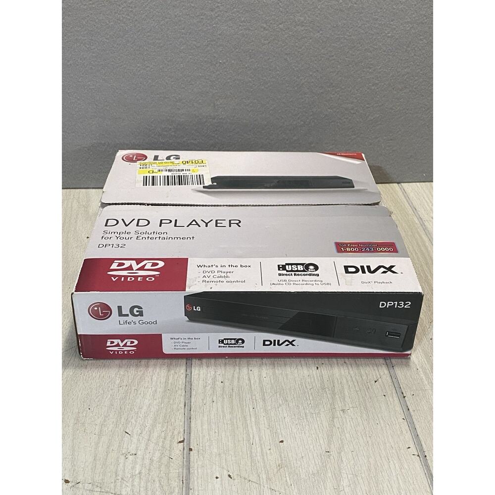 LG DP132 DVD Player Black USB Direct Recording Xvid Playback New